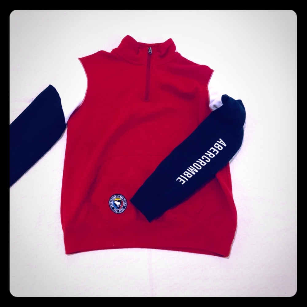 colorblock 1/4 zip a&f kids sweatshirt